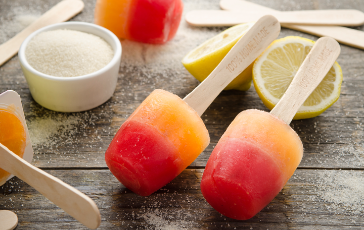 Wassermelonen-Zuckermelonen Eis am Stiel (lactosefrei)