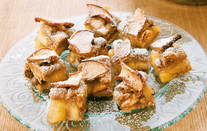 Apfel Zimtwürfel mit Apfelchips