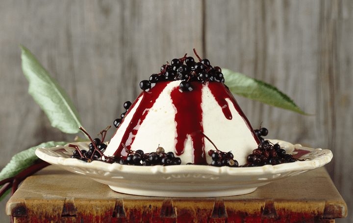 Apfelparfait mit Hollersauce