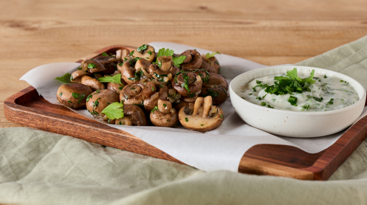 Gebratene Champignons mit Knoblauch