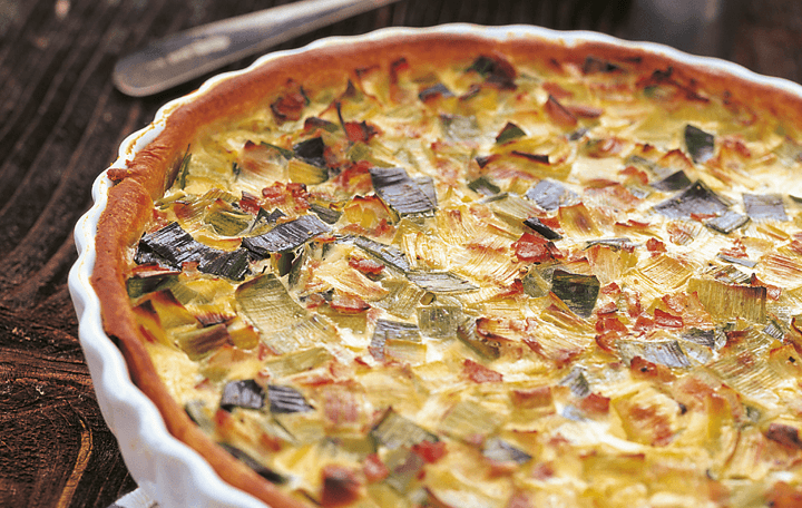 Lauchtorte mit Schinken