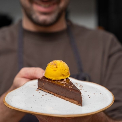 Schokoladentarte mit Mango Eis Marcel Drabits Rezept