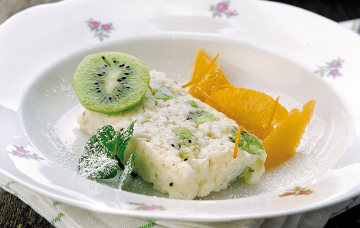 Kiwi Milchreisterrine mit Orangensalat