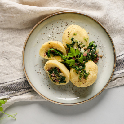 Erdäpfelknödel mit Spinat und Speckwürfel Rezept Step 4 - Ja! Natürlich