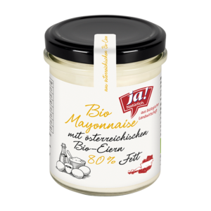 Bio-Mayonnaise im Glas mit 80% Fett