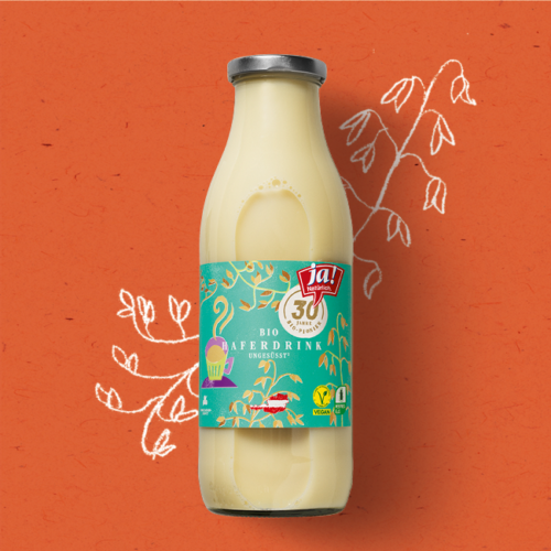 30 Jahre Ja! Natürlich - Bio-Haferdrink - Meilenstein: Mehrweg