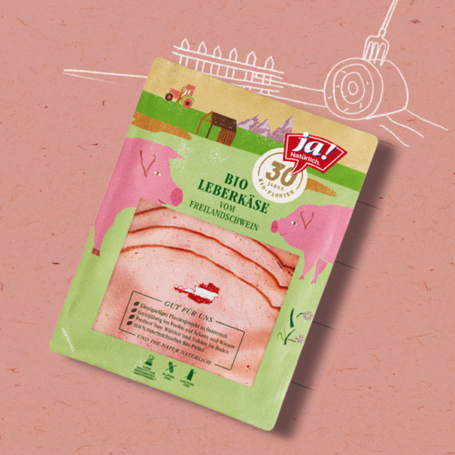 30 Jahre Ja! Natürlich - Bio-Leberkäse - Meilenstein: Freilandschweine