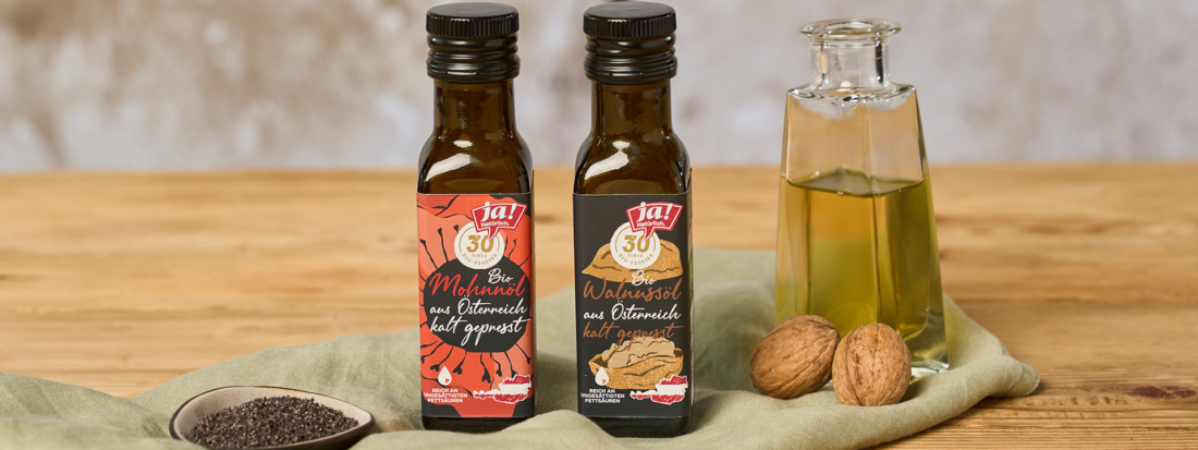 Jetzt wird’s nussig! Das neue Bio-Walnussöl und Bio-Mohnöl