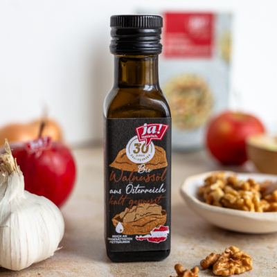 Bio-Walnussrisotto mit Ja! Natürlich Bio-Walnussöl