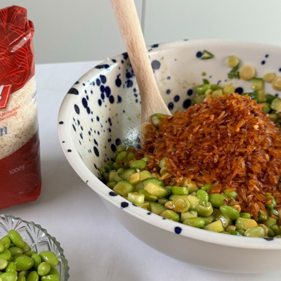 Bio-Crispy Rice Bowl mit Ja! Natürlich Bio-Reis