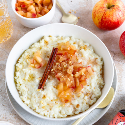 Bio-Milchreis mit Apfelkompott und Mohnöl von Ja! Natürlich