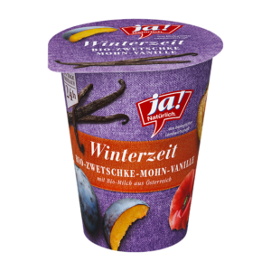 Bio-Fruchtjoghurt 3,6 % Winterzeit Zwetschke Mohn Vanille