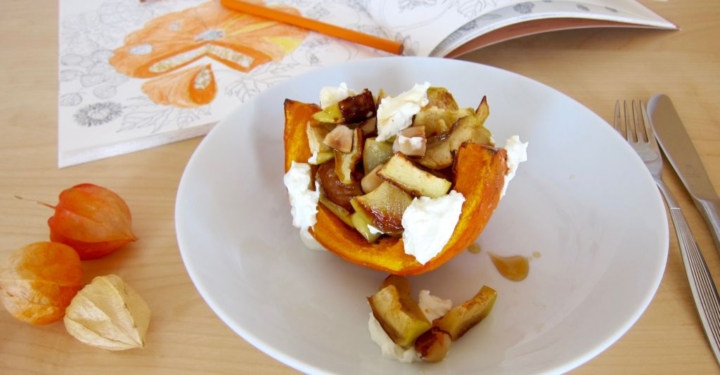 Bratapfel-Kürbis mit Schaffrischkäse