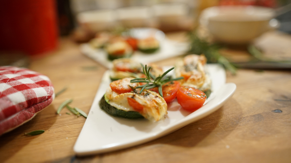 Aus der Frühstückspension: Zucchini-Mini-Pizza