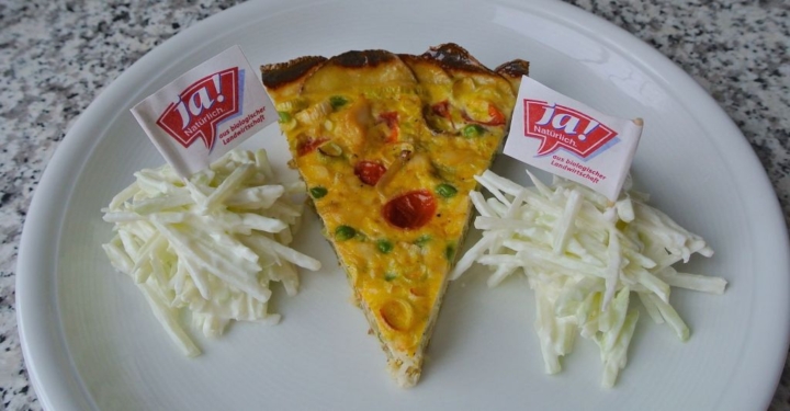 Glutenfreie Erdäpfel-Quiche mit Bachsaibling