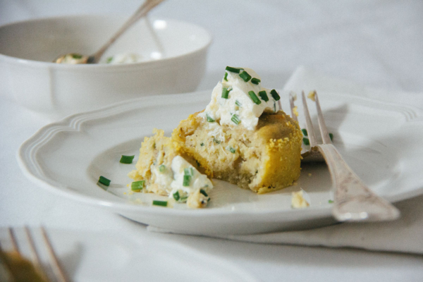 Topinambur Flan mit Crème Fraîche