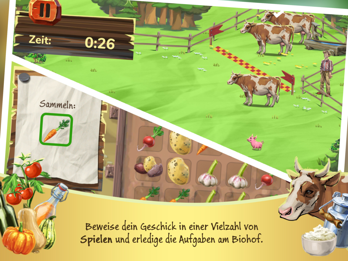 Ein Screenshot vom Biohof auf dem iPad.