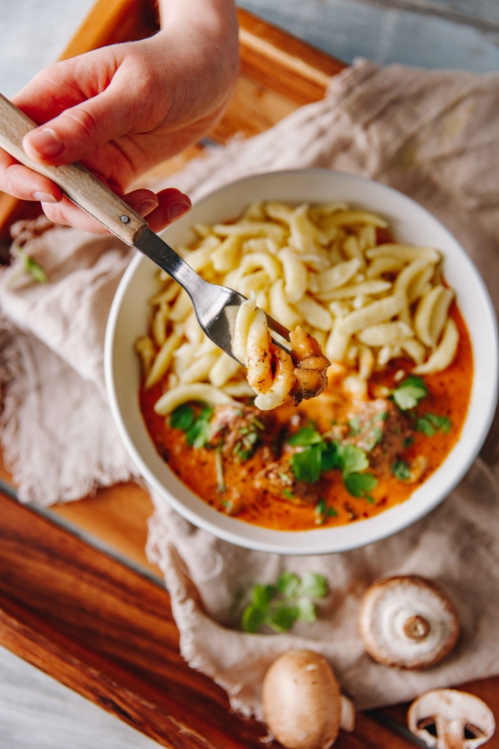 Geschnetzeltes mit Eierspätzle
