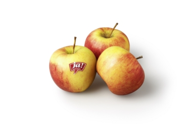 Ja! Natürlich Topaz Äpfel mit Ja! Natürlich Papiersticker