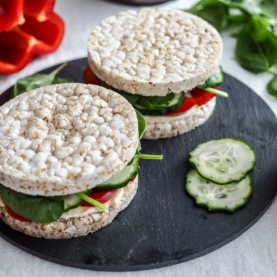 Reiswaffel-Sandwiches.