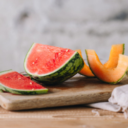 Ja! Natürlich Bio-Melonen aufgeschnitten
