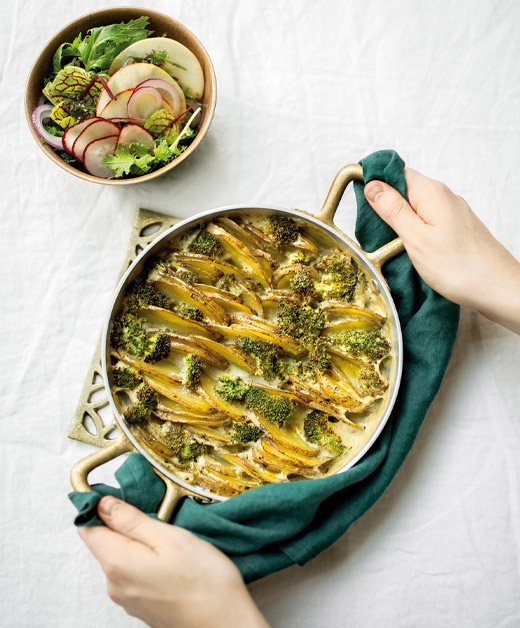 Ernährung im Einklang mit dem Zyklus, Kartoffel-Brokkoli-Auflauf von Ja! Natürlich