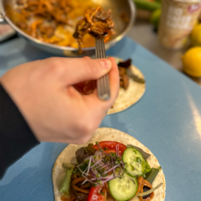 Austernpilz Shawarma mit Ja! Natürlich Austernpilzen