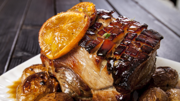 Orangen-Whiskey Bio-Schweinsbraten