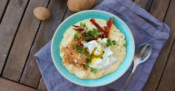 Kartoffel-Porridge mit Speck