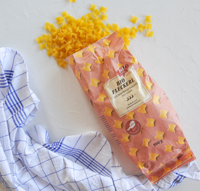 Fleckerl mit Brokkoli und Karotten