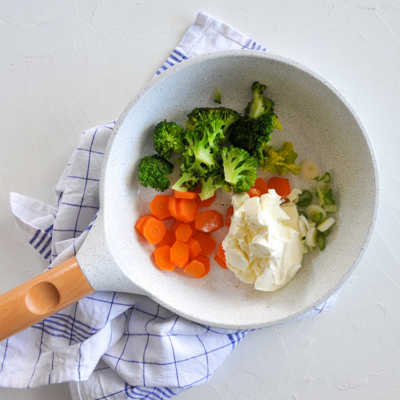 Fleckerl mit Brokkoli und Karotten