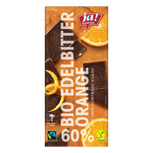 Bio-Edelbitterschokolade 60% mit kandierter Orangenschale