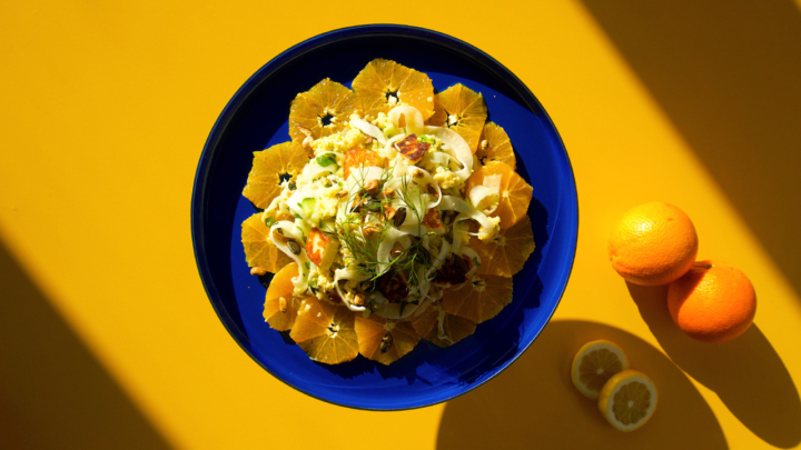 Orangen-Carpaccio mit Goldhirse-Tabouleh