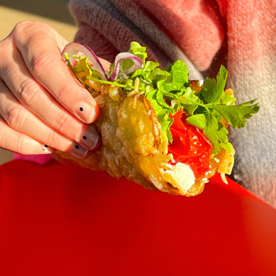 Gefüllter Potato Wrap mit Gemüse und Feta