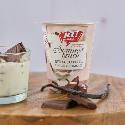 Sommerfrisch Joghurts 2025 Stracciatella Schokolade und Vanille