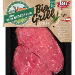 Hüftsteaks vom Weidegenussrind in Verpackung