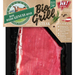 Flanksteak vom Weidegenussrind in der Verpackung