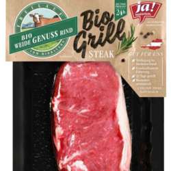 Rumpsteak vom Weidegenussrind in der Verpackung