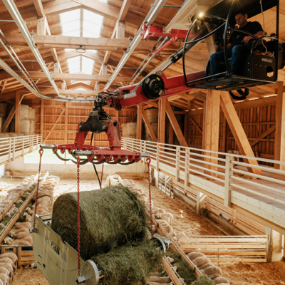 Kran zur Heufutter-Zufuhr im Stall