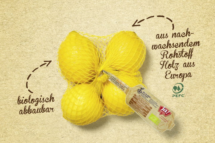 Ein Netz Ja! Natürlich Bio-Zitronen.