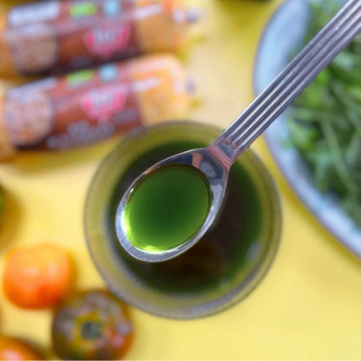 Kräuteröl auf einem Löffel!