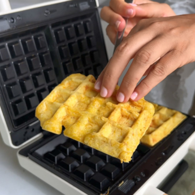 Waffeln im Waffeleisen backen