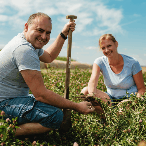 Harald und Johanna Kernstock am Feld