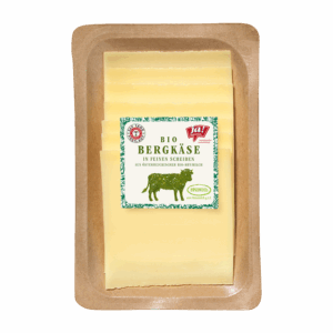 Bio-Bergkäse in feinen Scheiben aus Heumilch