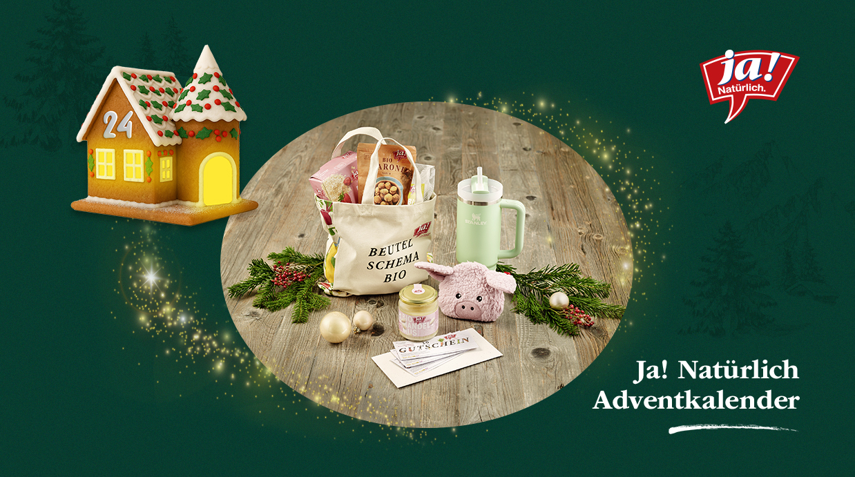 Gewinnspielbild: Stanley Cup und Ja! Natürlich Jutebeutel gefüllt mit Ja! Natürlich Produkten