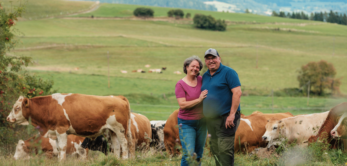 Familie Zechner auf der Weidegenussrind-Weide