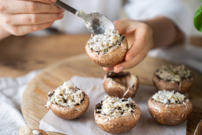 Gefüllte Champignons