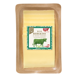 Bio-Bergkäse in feinen Scheiben aus Heumilch