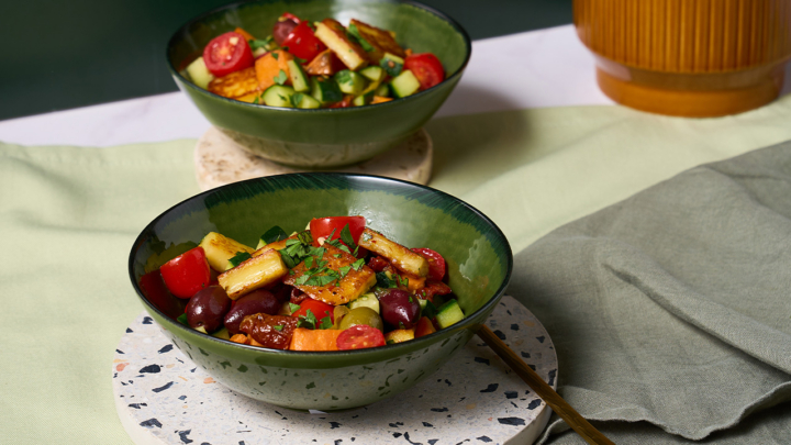Süßkartoffel-Halloumi Salat