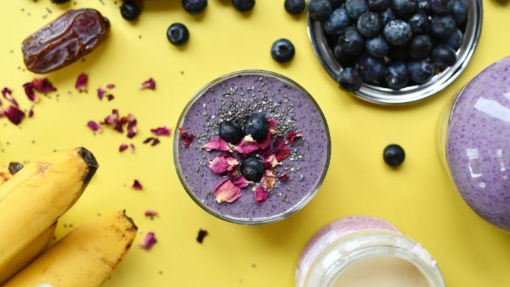 Blueberry Almond Protein Lassi
